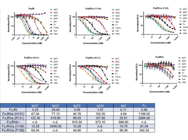Results using Human IgG